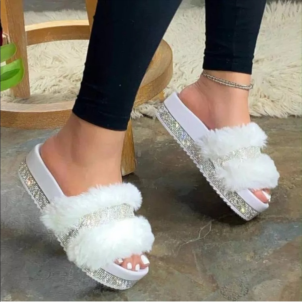 Bling Glitter Rhinestone Slides-New